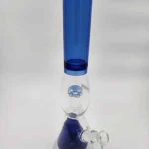 glass bong 35cm glass perc ice notches clear blue 2 scaled