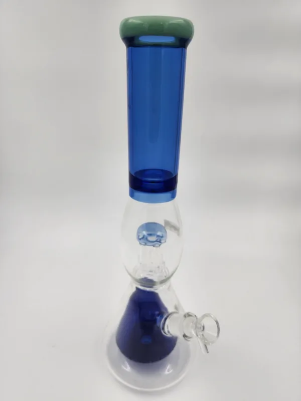 glass bong 35cm glass perc ice notches clear blue 2 scaled