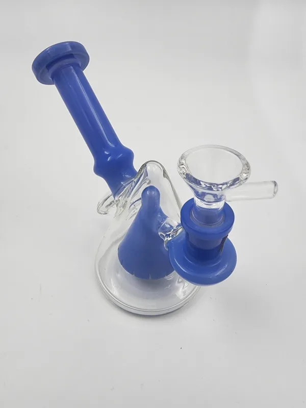 glass bong dab rig percolator clear blue 3 scaled