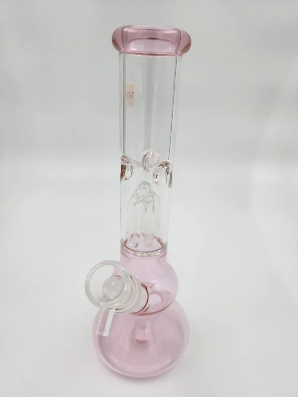 glass bong tree percs recycler dab rig clear pink 1 scaled