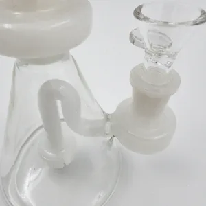 glass dab rig with showerhead percolator clear white 2 scaled