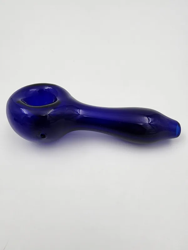 glass spoon pipe deep blue