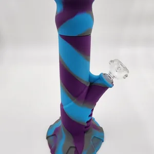 silicone straight bong with glass downstem and bowl 1 scaled