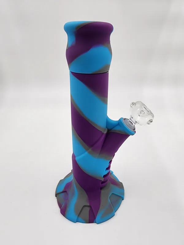 silicone straight bong with glass downstem and bowl 1 scaled