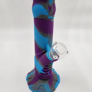 silicone straight bong with glass downstem and bowl 2 scaled