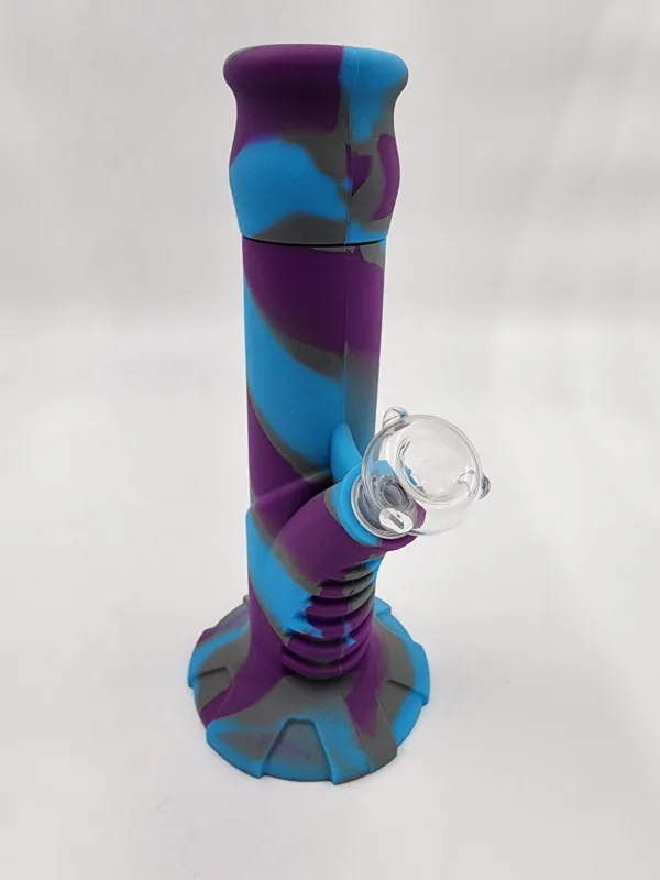 silicone straight bong with glass downstem and bowl 2 scaled