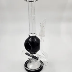 swissball inline percolator glass dab rig clear black 1 scaled