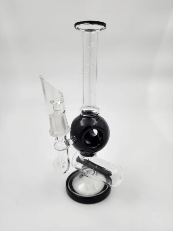 swissball inline percolator glass dab rig clear black 2 scaled