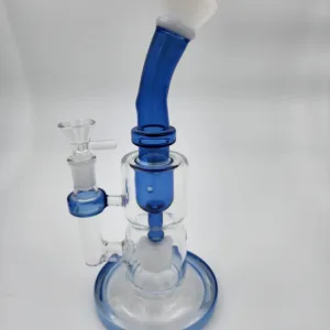 thick glass blue bong with percolator 1 scaled