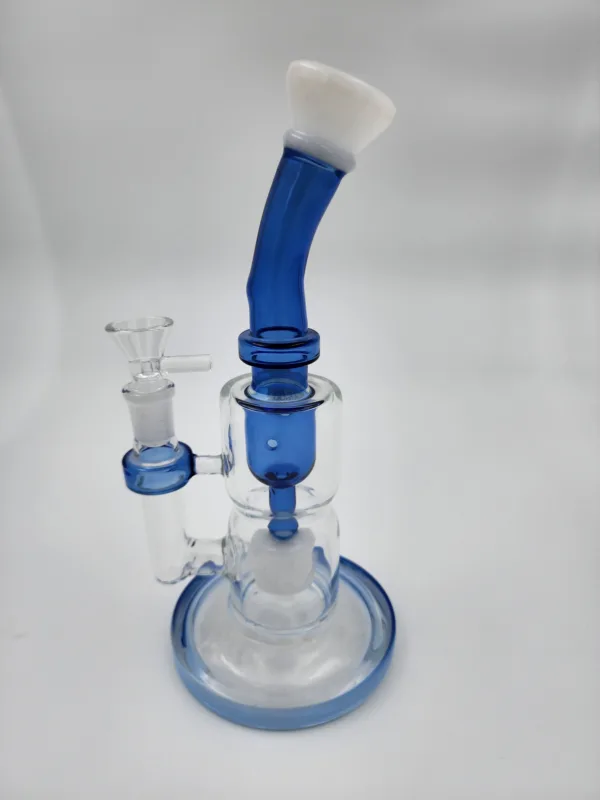 thick glass blue bong with percolator 1 scaled